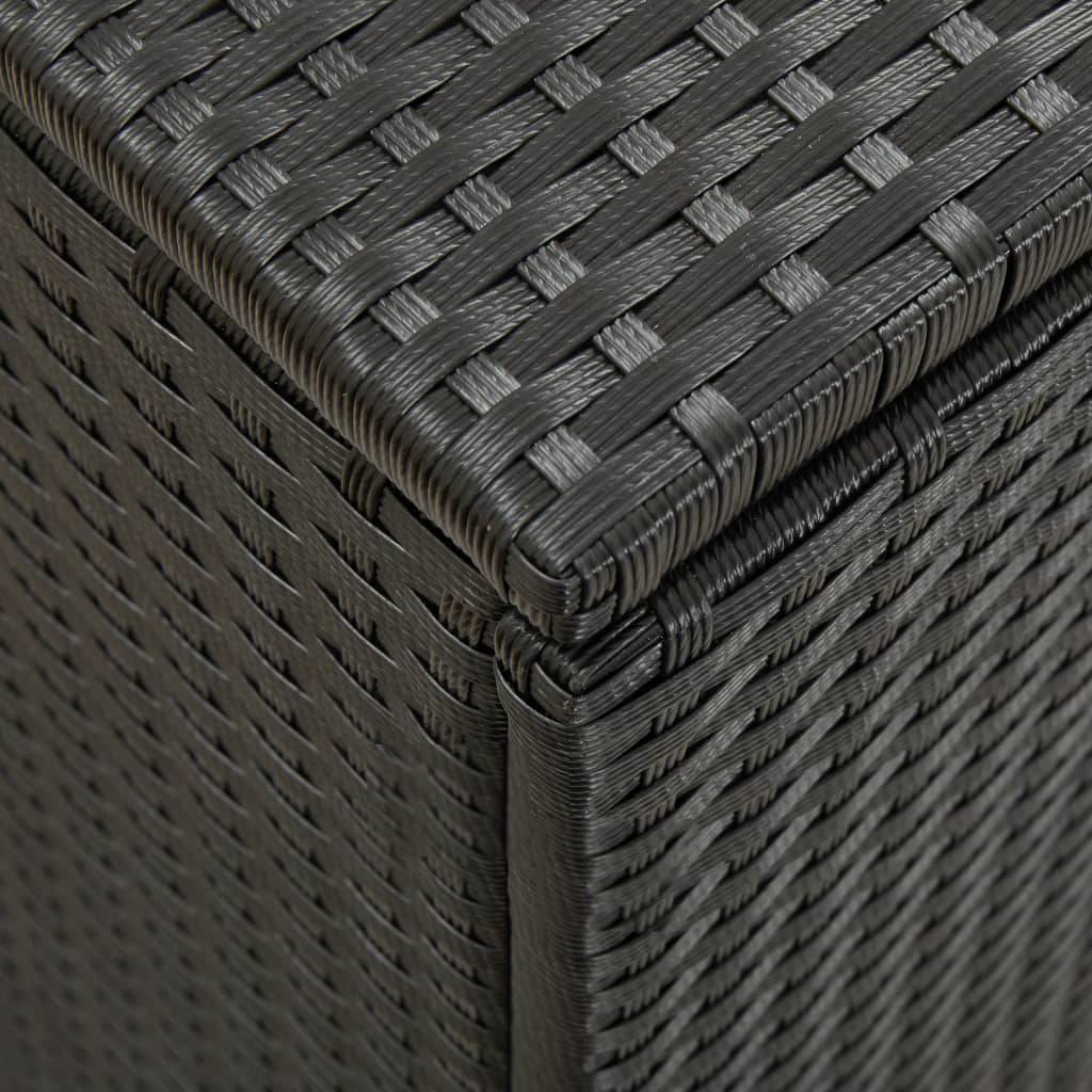 Coffre boîte meuble de jardin rangement résine tressée 200 x 50 x 60 cm noir - Image 7