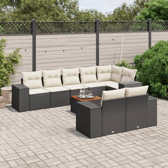 Salon de jardin 8 places résine tressée modulable confortable pour balcon et terrasse Noir – ComfortXL Outdoor Living - Image 1