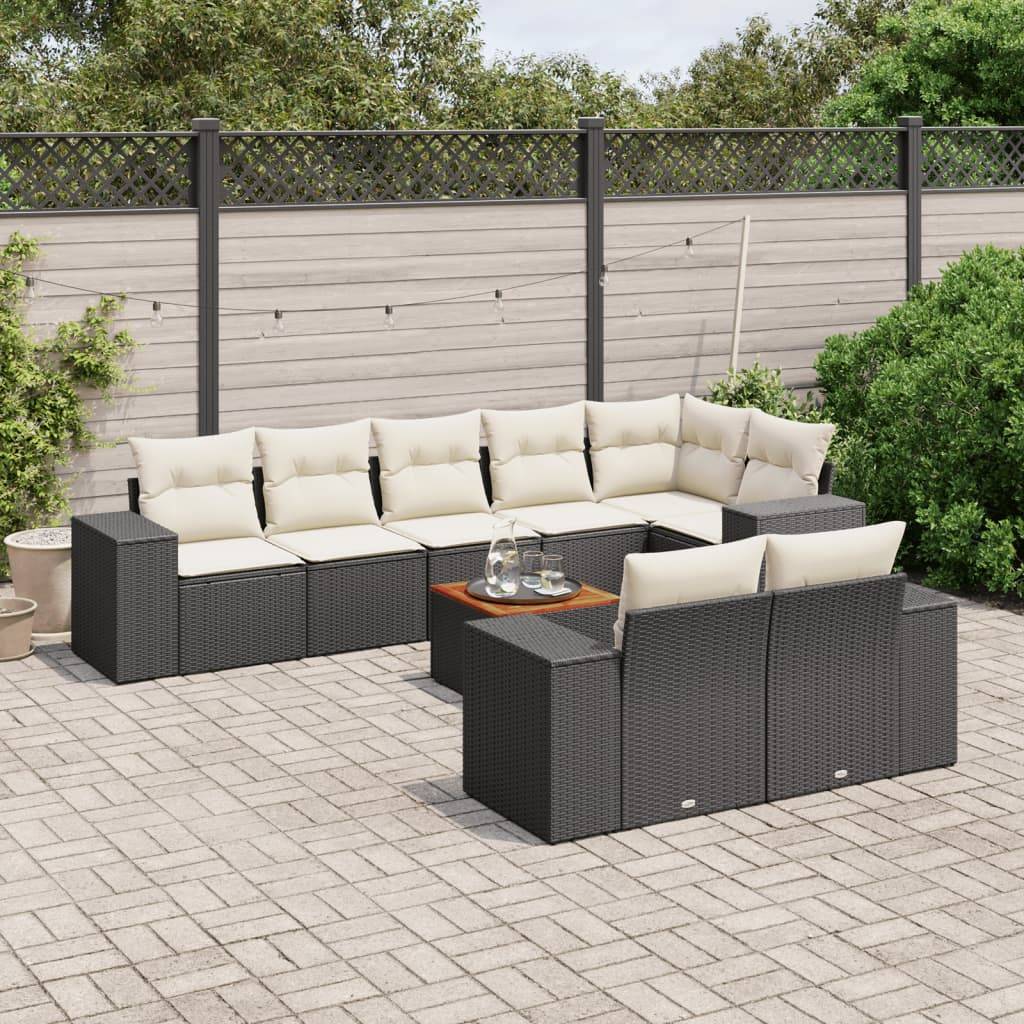 Salon de jardin 8 places résine tressée modulable confortable pour balcon et terrasse Noir – ComfortXL Outdoor Living - Image 1