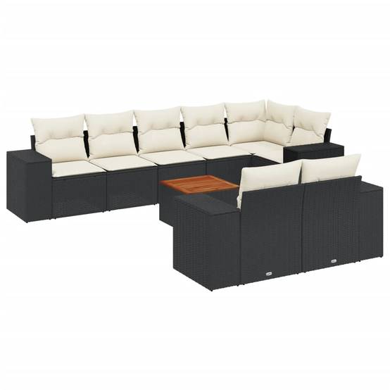Salon de jardin 8 places résine tressée modulable confortable pour balcon et terrasse Noir – ComfortXL Outdoor Living - Image 2