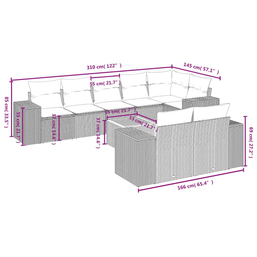 Salon de jardin 8 places résine tressée modulable confortable pour balcon et terrasse Noir – ComfortXL Outdoor Living - Image 8