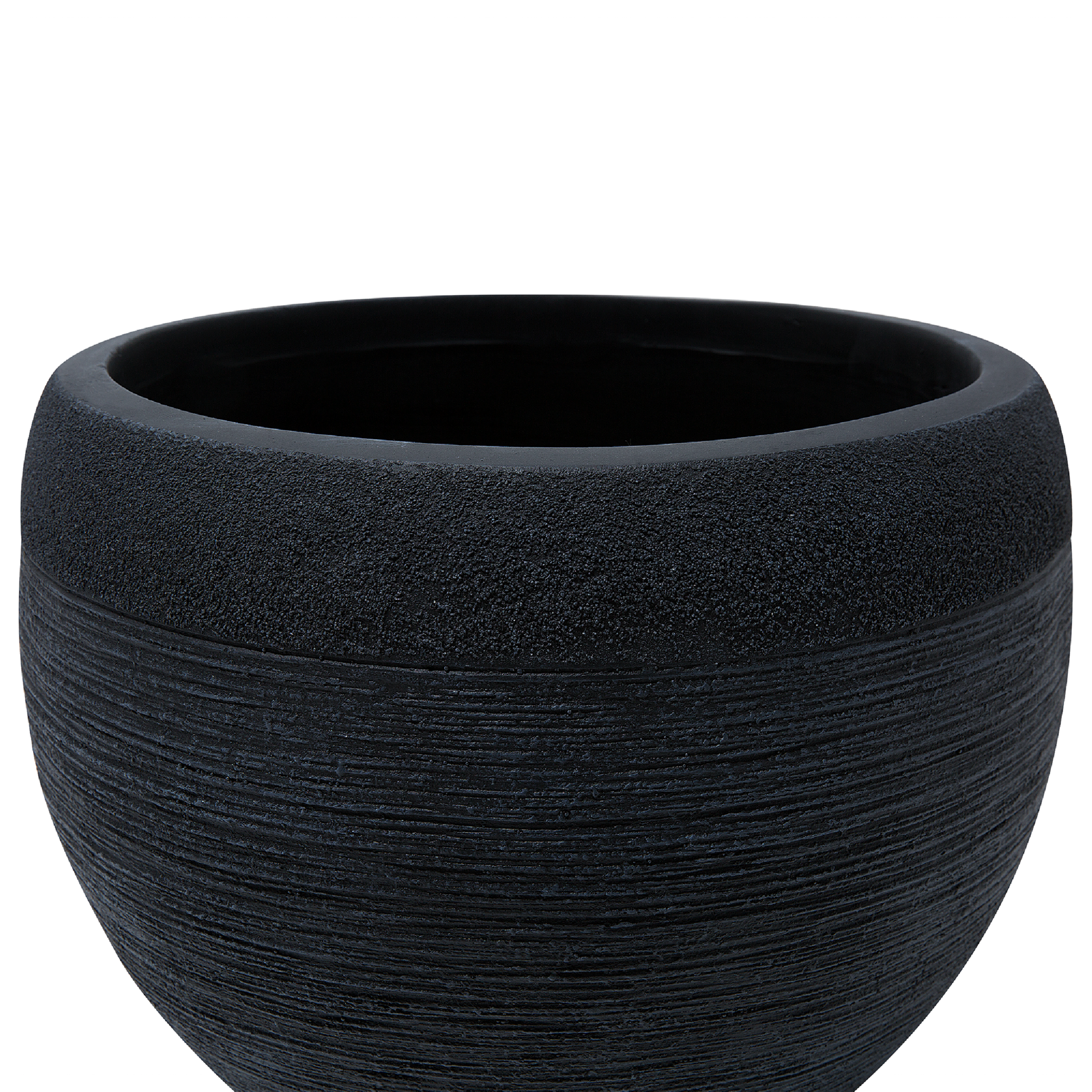 Beliani - Cache-Pot Noir en Mélange de Fibres Diamètre 38 cm Hauteur 30 cm Design Moderne Idéal pour Intérieur et Extérieur Jardinière - Imagen 5