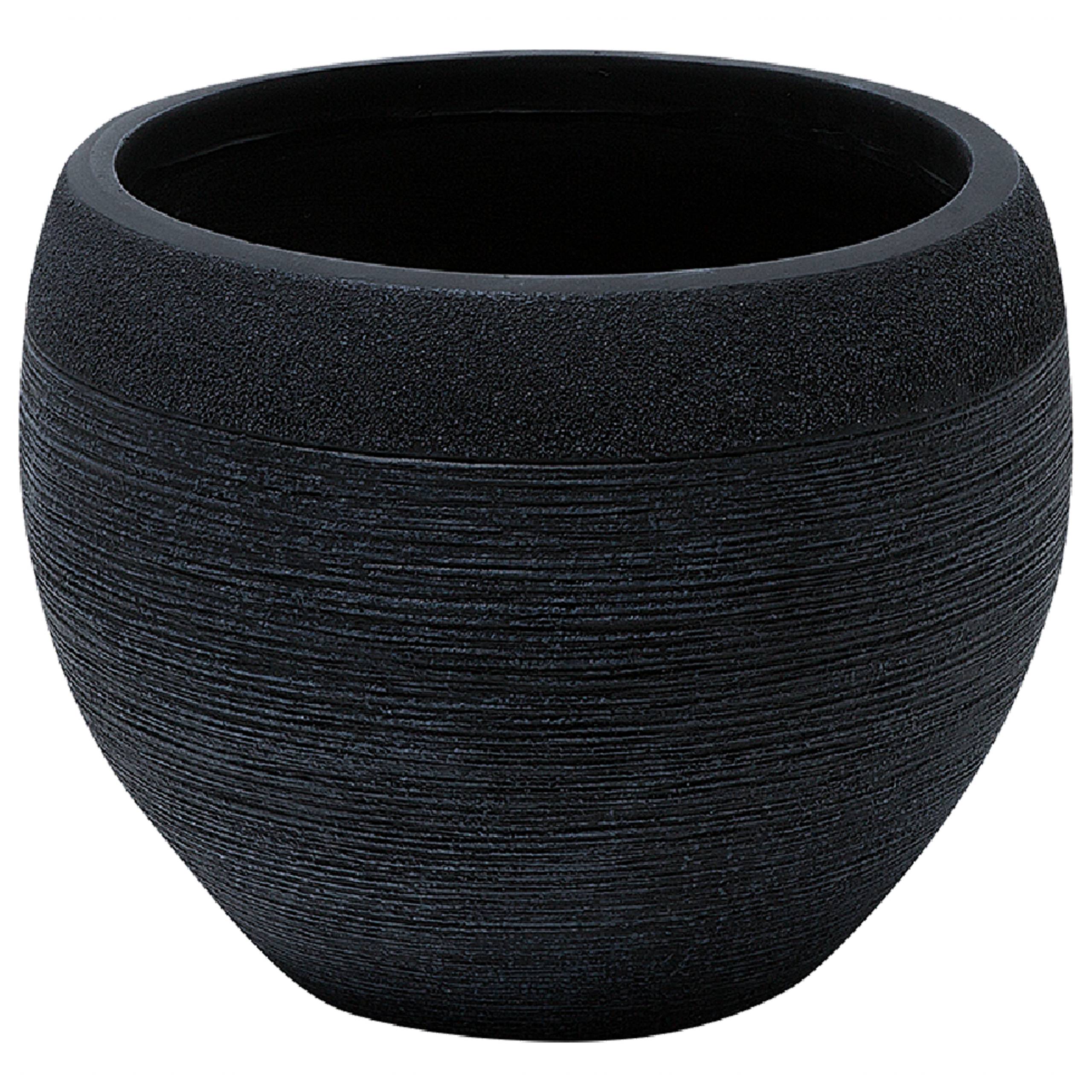 Beliani - Cache-Pot Noir en Mélange de Fibres Diamètre 38 cm Hauteur 30 cm Design Moderne Idéal pour Intérieur et Extérieur Jardinière - Imagen 1