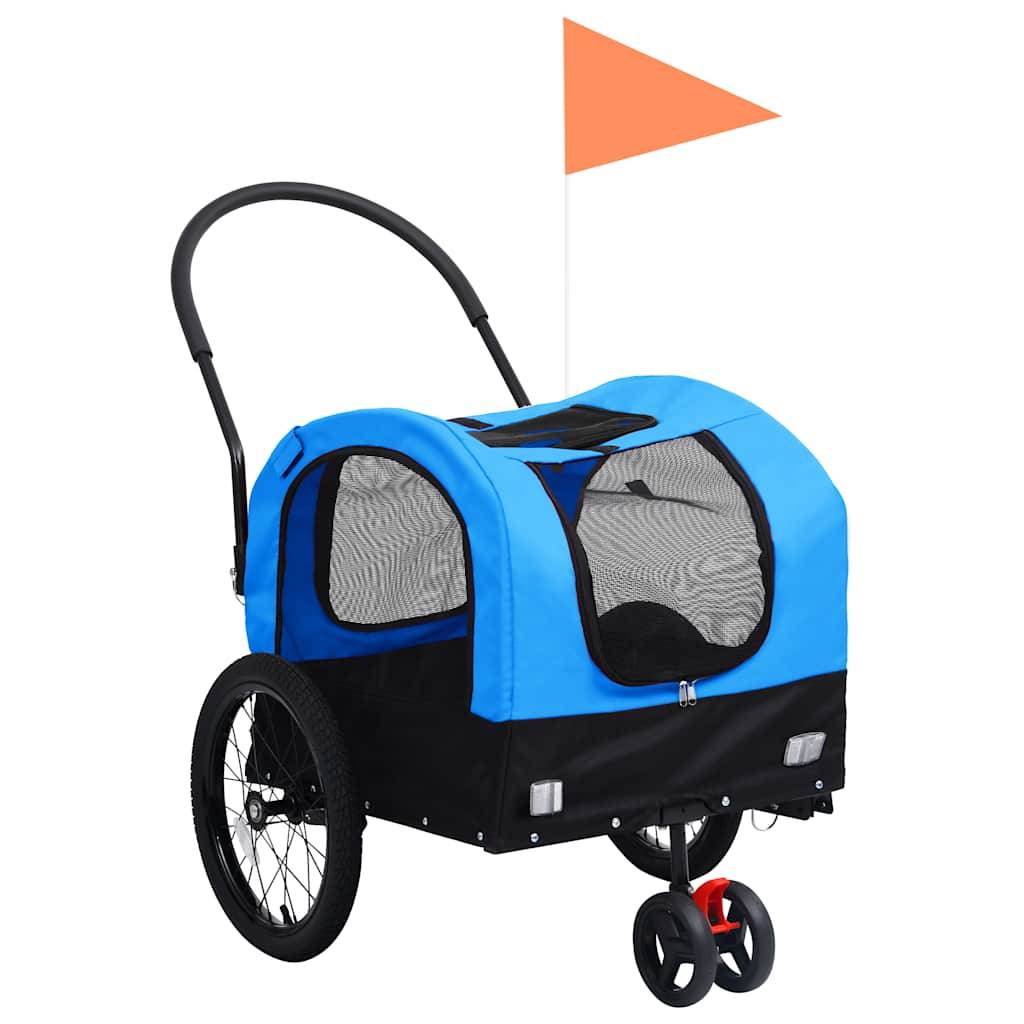 Vidaxl - Remorque de vélo pour chiens et poussette 2-en-1 bleu et noir vidaXL 92438 - Imagen 1
