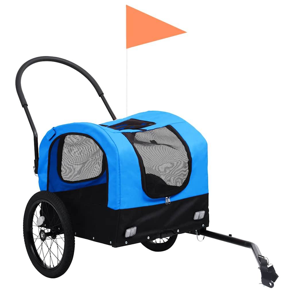 Vidaxl - Remorque de vélo pour chiens et poussette 2-en-1 bleu et noir vidaXL 92438 - Imagen 2