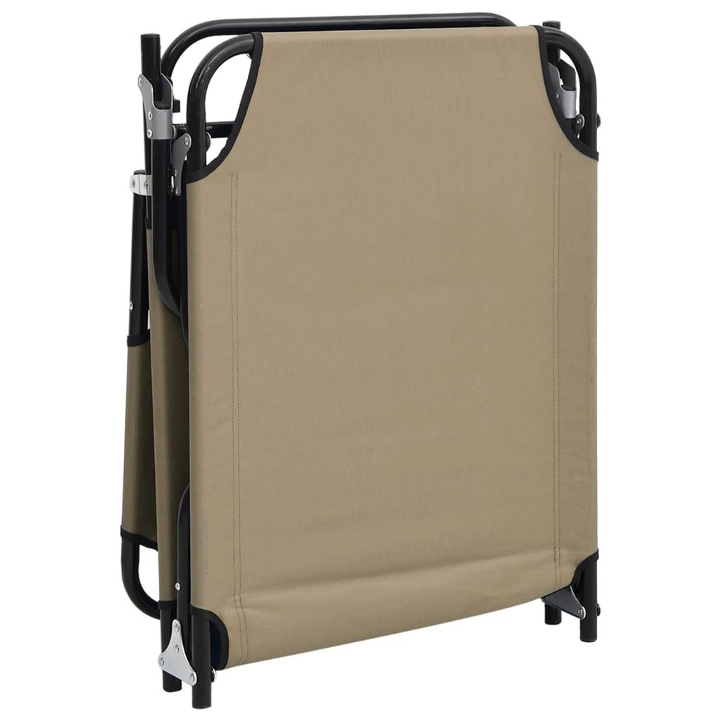 Chaise longue | Transat | Bain de soleil pliante taupe tissu oxford acier enduit de poudre - Image 7