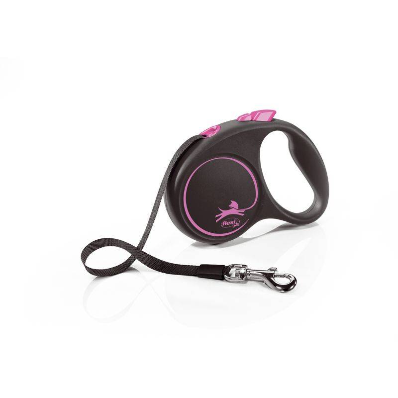 Flexi - Laisse Black Design S Tape 5m black/ pink FU12T5-251-S-CP Flexi - Image 1