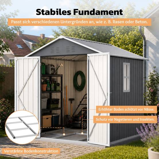 ComfortXL - Abri de jardin métal 185 x 182 x 191 cm avec fenêtre ventilation et serrure - ComfortXL Outdoor Living - Image 3
