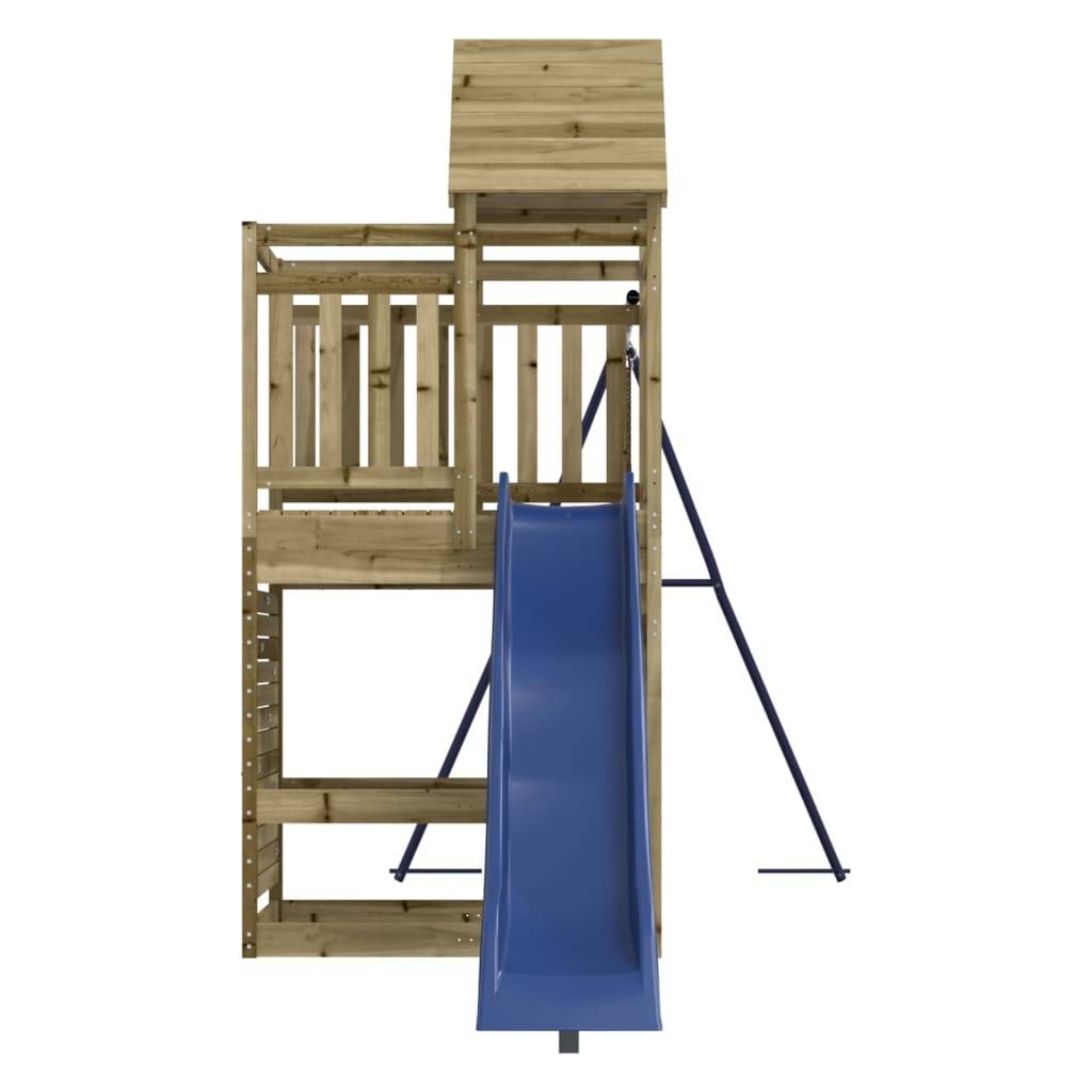 Helloshop26 - Aire de jeux d'extérieur balançoires toboggan portiques robuste jeux jardin 454 x 199 x 249 cm bois de pin imprégné - Imagen 4