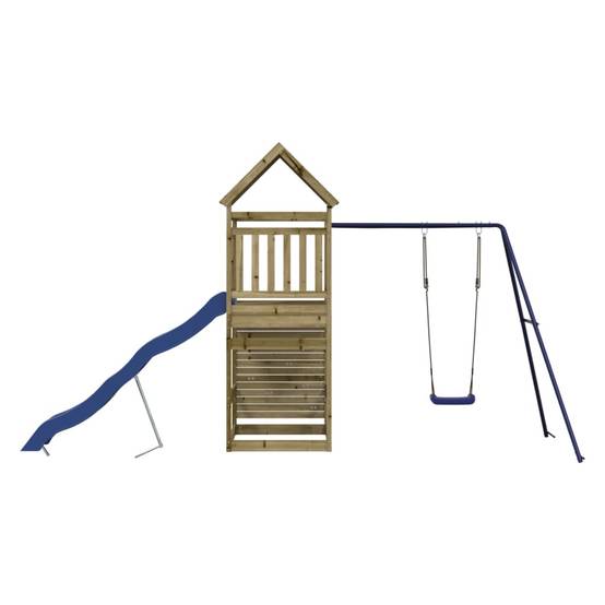 Helloshop26 - Aire de jeux d'extérieur balançoires toboggan portiques robuste jeux jardin 454 x 199 x 249 cm bois de pin imprégné - Imagen 5