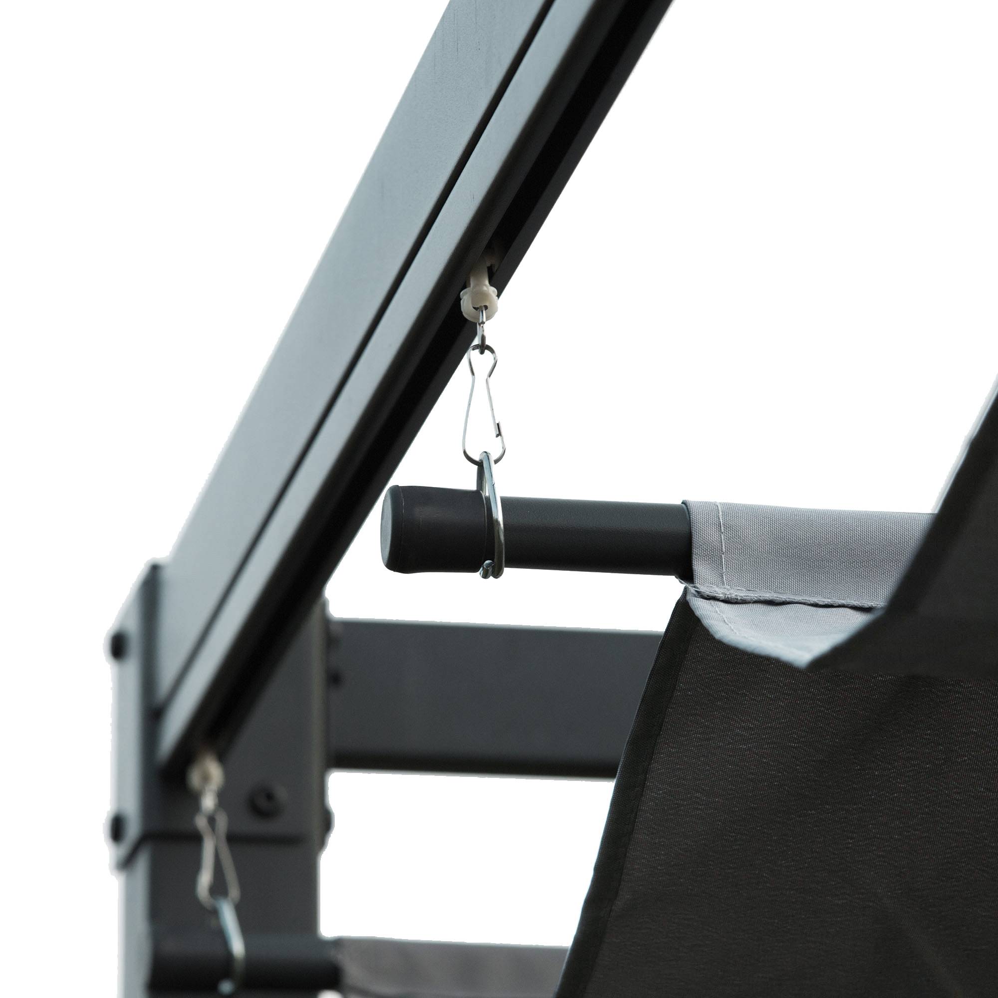 Outsunny - Pergola coulissante rétractable 4x3m structure métal époxy anticorrosion toile polyester 180g/m² gris foncé - Outsunny - Image 7