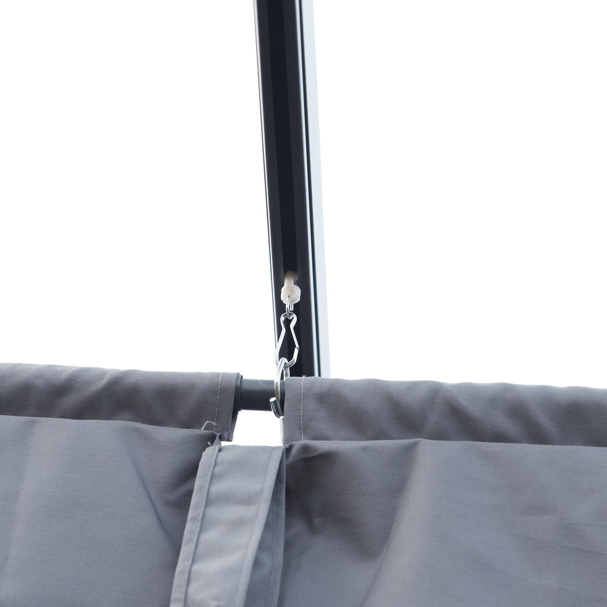 Outsunny - Pergola coulissante rétractable 4x3m structure métal époxy anticorrosion toile polyester 180g/m² gris foncé - Outsunny - Image 8