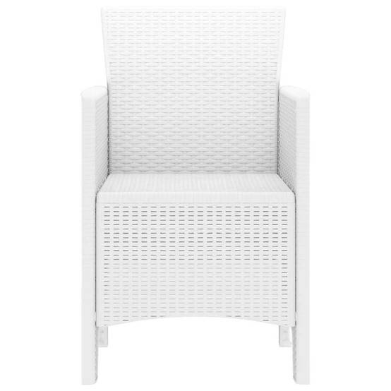 Lot De 2 Chaises De Jardin - Fauteuils De Jardin Blanc 53 x 49 x 85 cm PP - Image 6