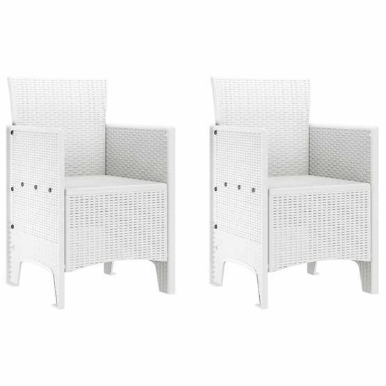 Lot De 2 Chaises De Jardin - Fauteuils De Jardin Blanc 53 x 49 x 85 cm PP - Image 1