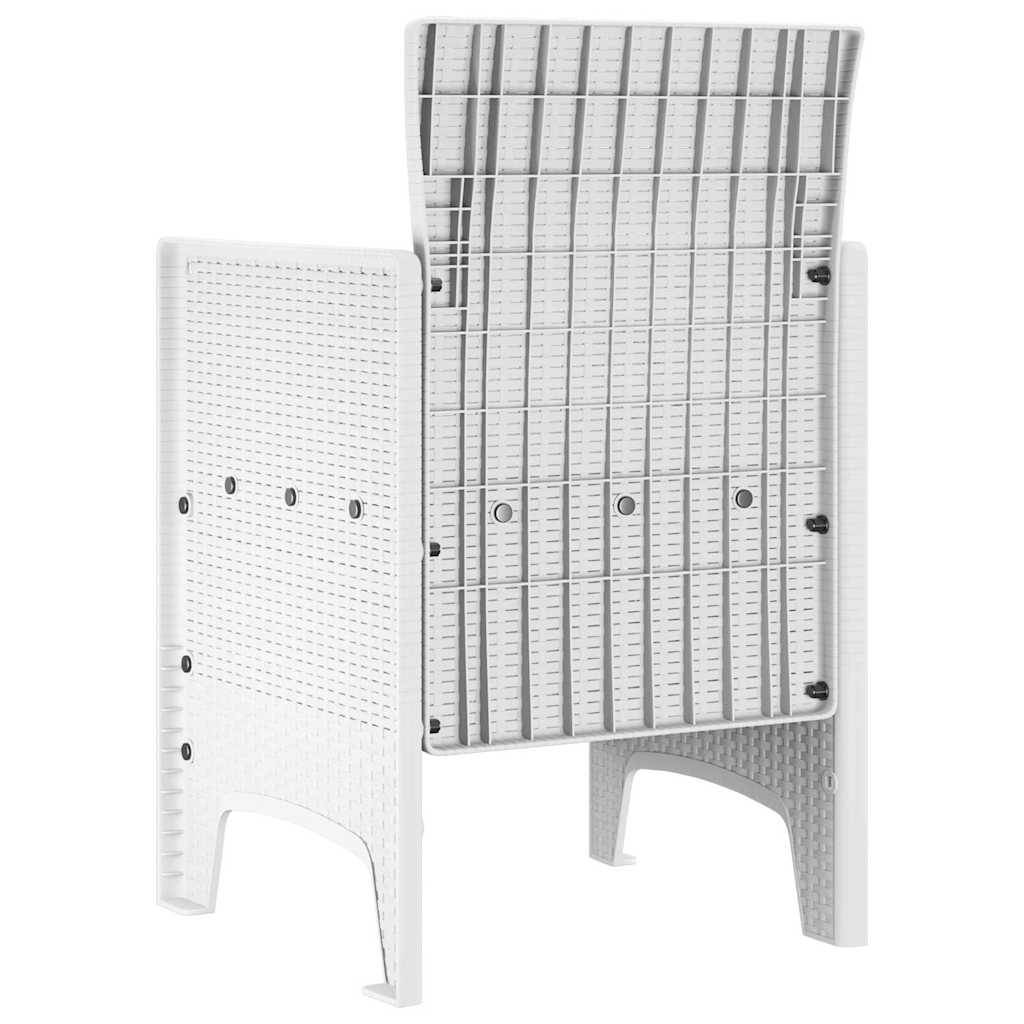 Lot De 2 Chaises De Jardin - Fauteuils De Jardin Blanc 53 x 49 x 85 cm PP - Image 5