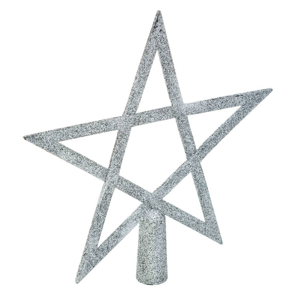 Fééric Lights & Christmas - Cimier Étoile Paillettes Argent 20 cm - Feeric Lights & Christmas - Imagen 1