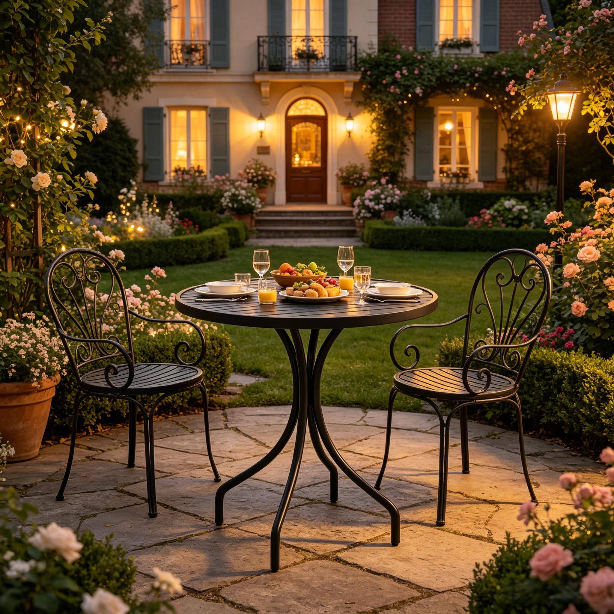 ComfortXL - Table de jardin ronde acier galvanisé noir Ø66 cm pour repas en extérieur sur balcon - ComfortXL Outdoor Living