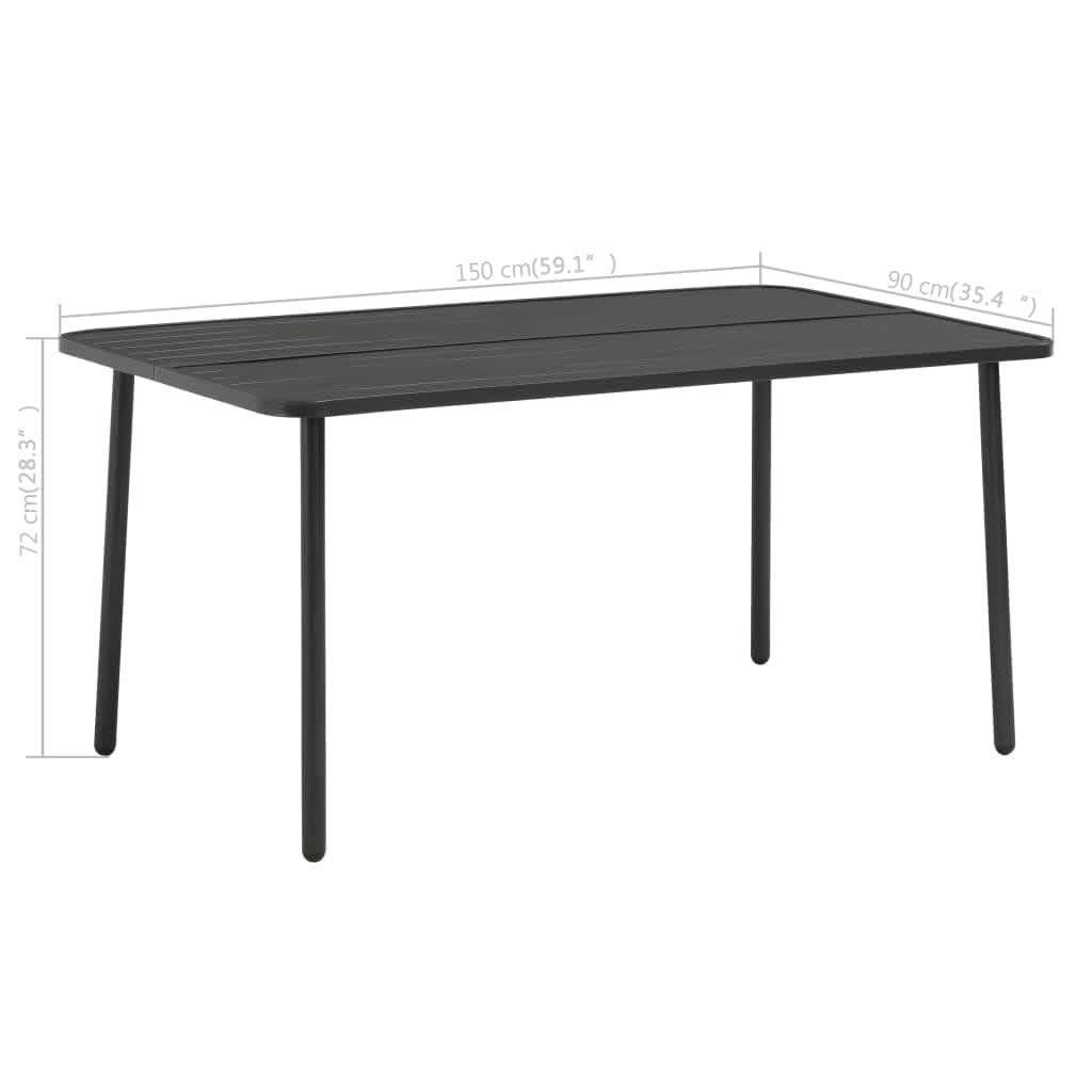 PANGIVO - Table de jardin acier gris foncé 150 x 90 x 72 cm - PANGIVO - Image 4
