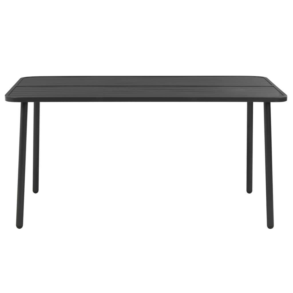 PANGIVO - Table de jardin acier gris foncé 150 x 90 x 72 cm - PANGIVO - Image 2