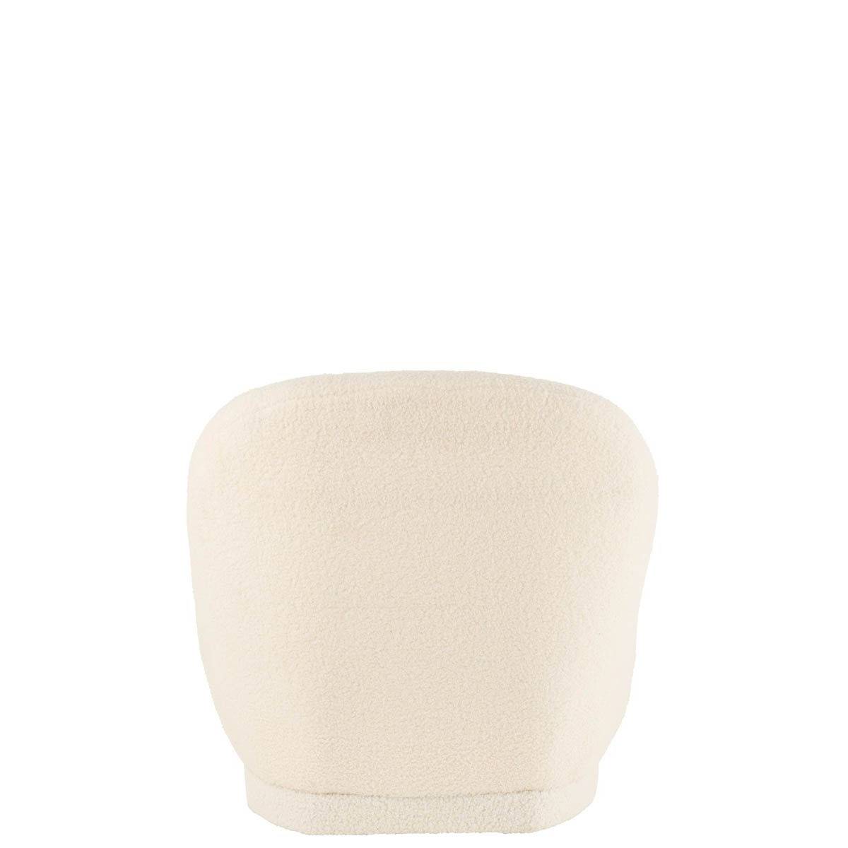 J-Line - Fauteuil Design Bouclette "Teddy" 88cm Blanc - Image 4