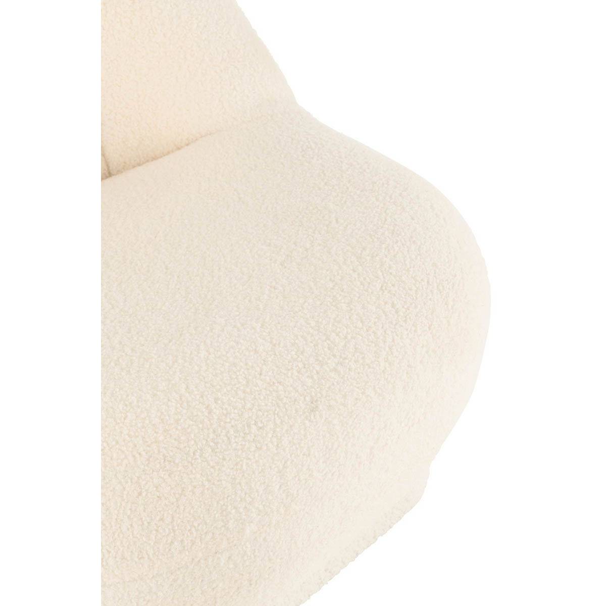 J-Line - Fauteuil Design Bouclette "Teddy" 88cm Blanc - Image 6