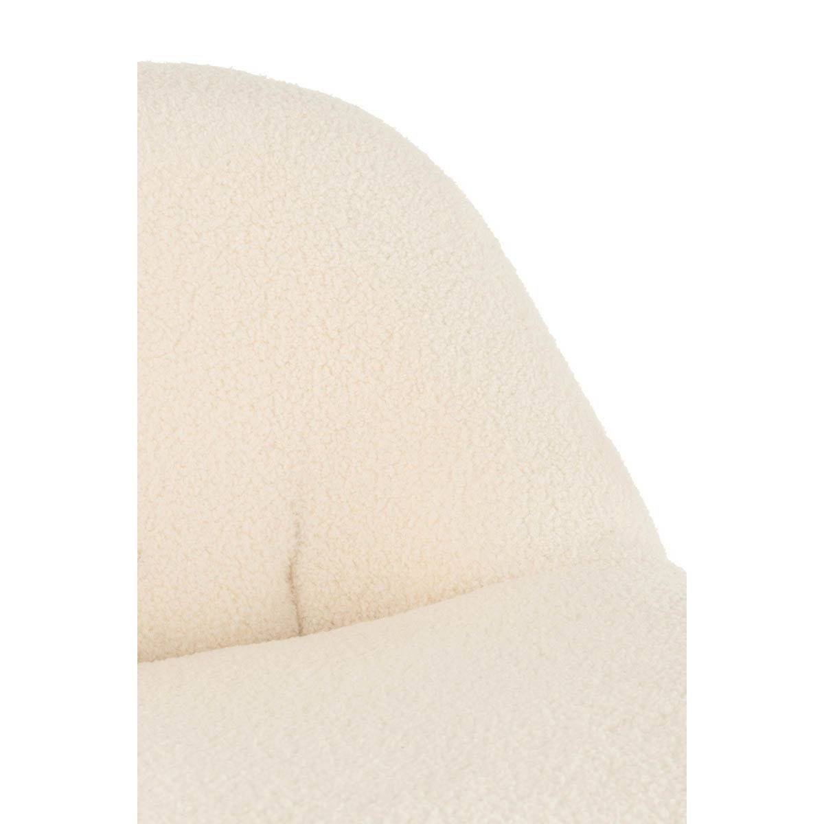 J-Line - Fauteuil Design Bouclette "Teddy" 88cm Blanc - Image 5