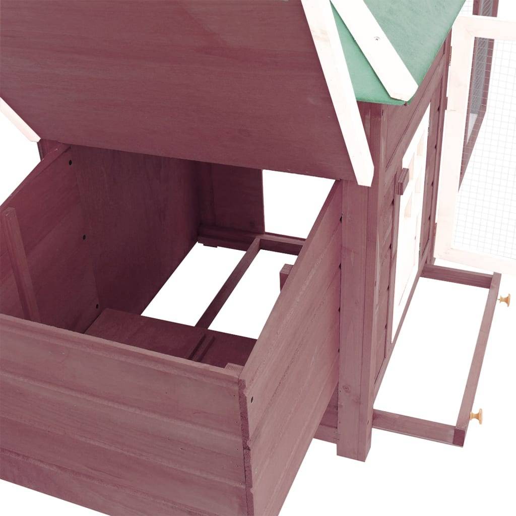 Helloshop26 - Poulailler avec nichoir 193 x 68 x 104 cm bois de sapin massif moka - Imagen 4