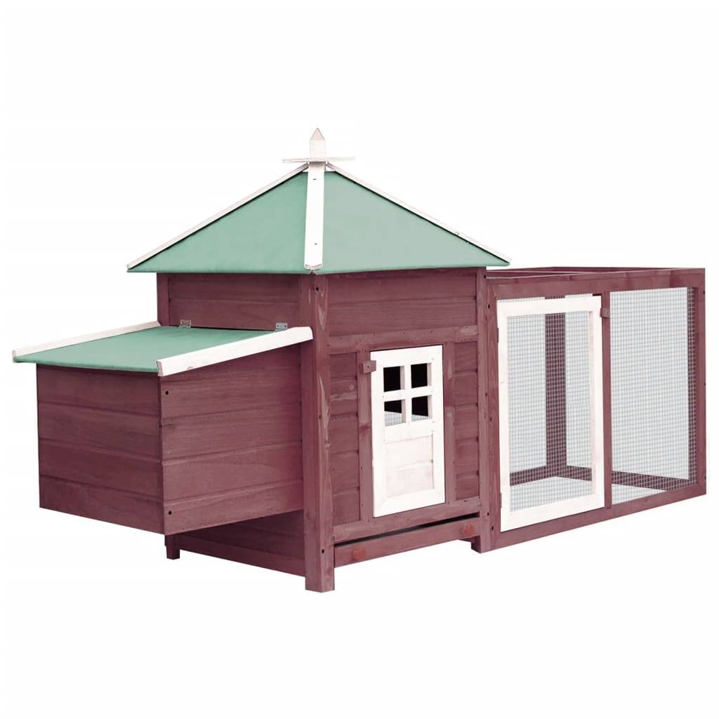 Helloshop26 - Poulailler avec nichoir 193 x 68 x 104 cm bois de sapin massif moka - Imagen 1