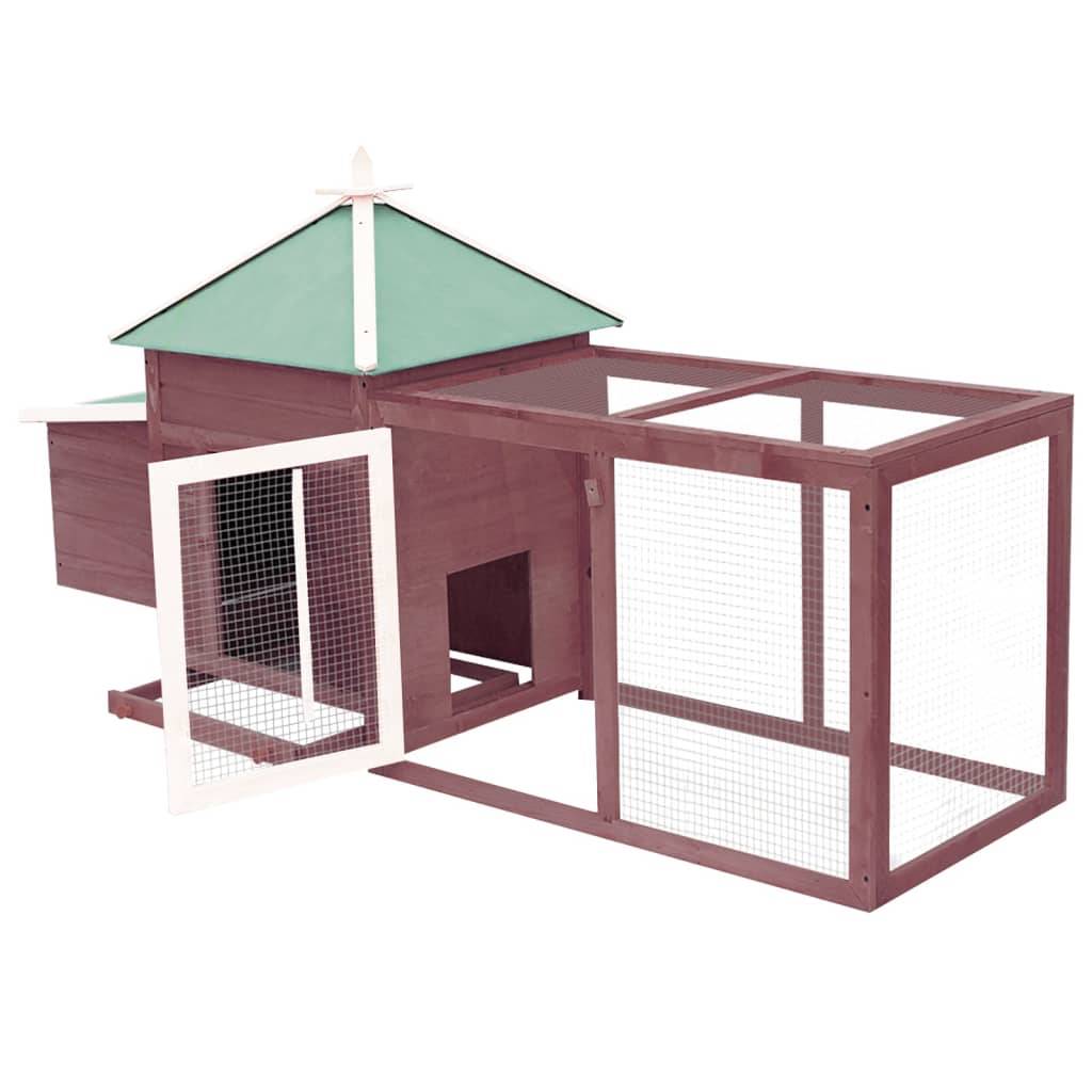 Helloshop26 - Poulailler avec nichoir 193 x 68 x 104 cm bois de sapin massif moka - Imagen 3