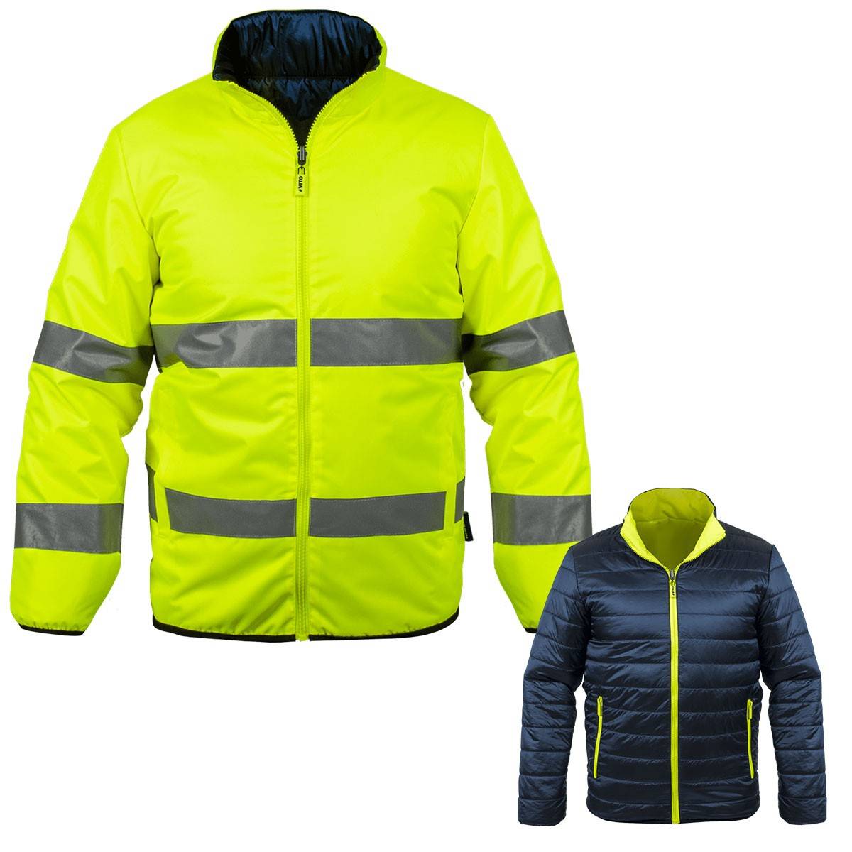 Vito - Veste de sécurité Hiver haute visibilité Taille S Réversible Jaune/noir 2en1Bandes reflechissantes VITO Dual - Imagen 3