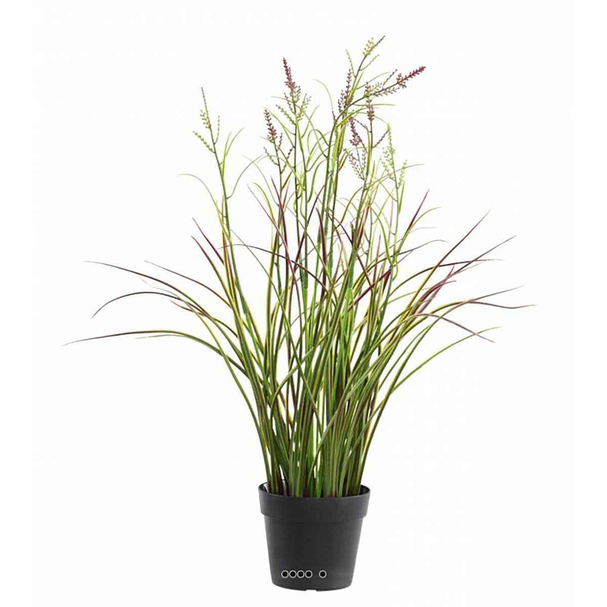 Artificielles - Graminée artificielle et ses fleurs en pot extérieur H 45 cm vert-rose - Imagen 1