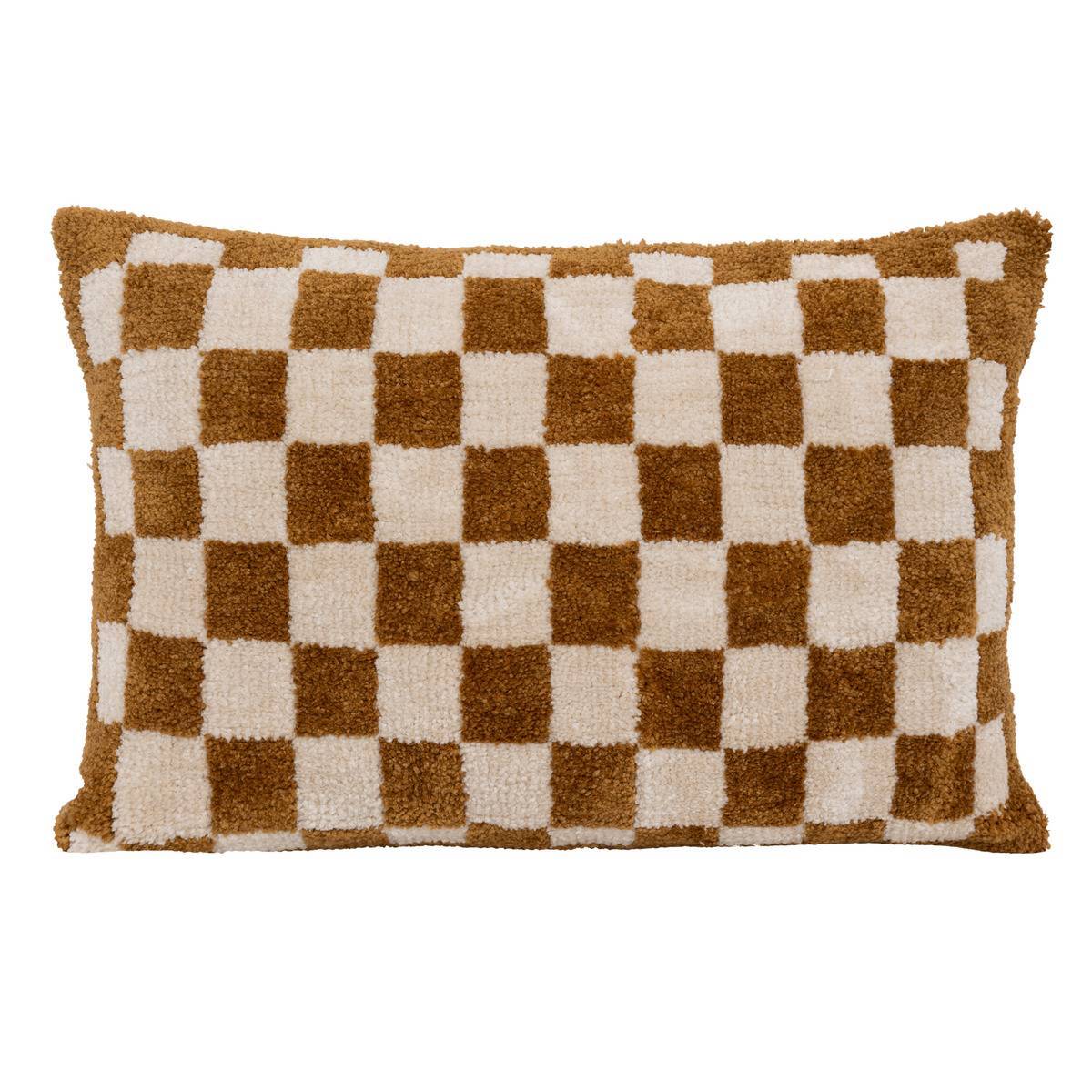 Atmosphera - Coussin damier Itha jaune ocre 38x58cm - Atmosphera Créateur d'intérieur - Imagen 2