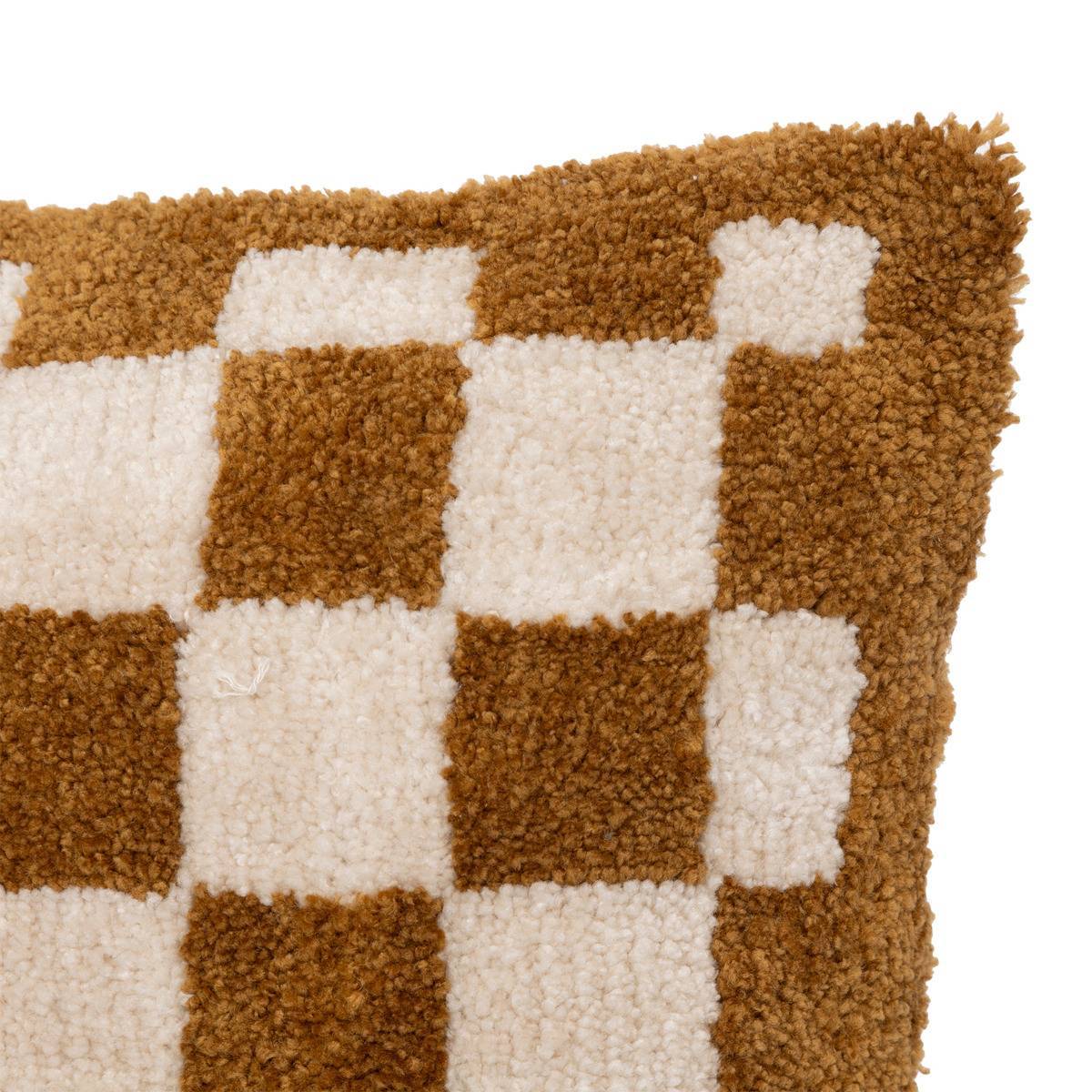 Atmosphera - Coussin damier Itha jaune ocre 38x58cm - Atmosphera Créateur d'intérieur - Imagen 3