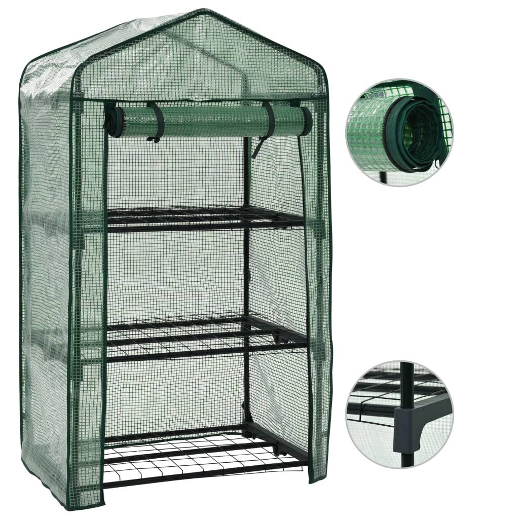 Mini-serre 0.34m² - Serre de jardin - Serre de culture à 3 niveaux 69x49x125 cm MAISON CHIC - Image 1