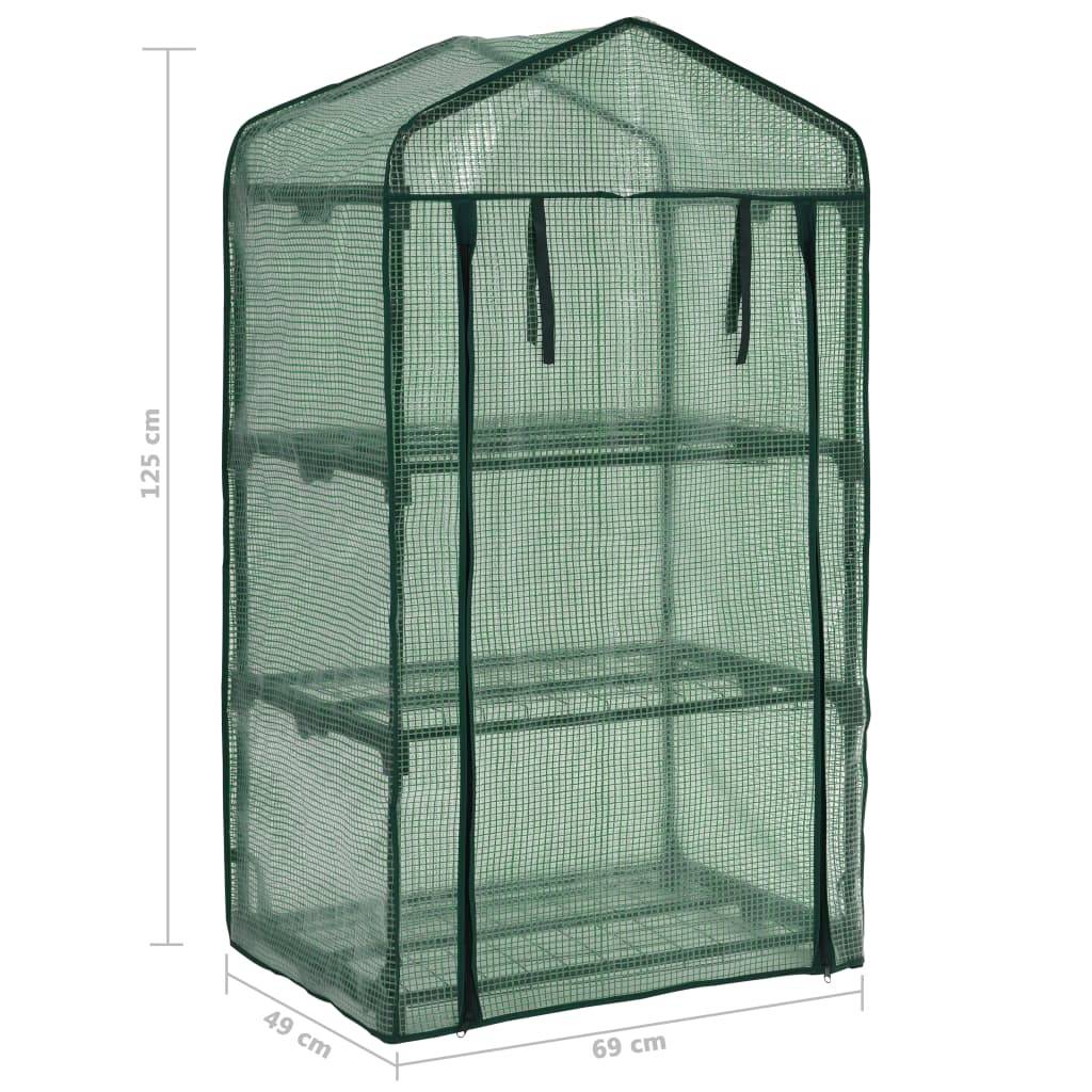 Mini-serre 0.34m² - Serre de jardin - Serre de culture à 3 niveaux 69x49x125 cm MAISON CHIC - Image 8
