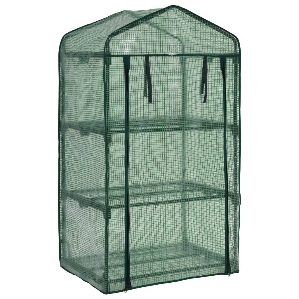 Mini-serre 0.34m² - Serre de jardin - Serre de culture à 3 niveaux 69x49x125 cm MAISON CHIC - Image 3