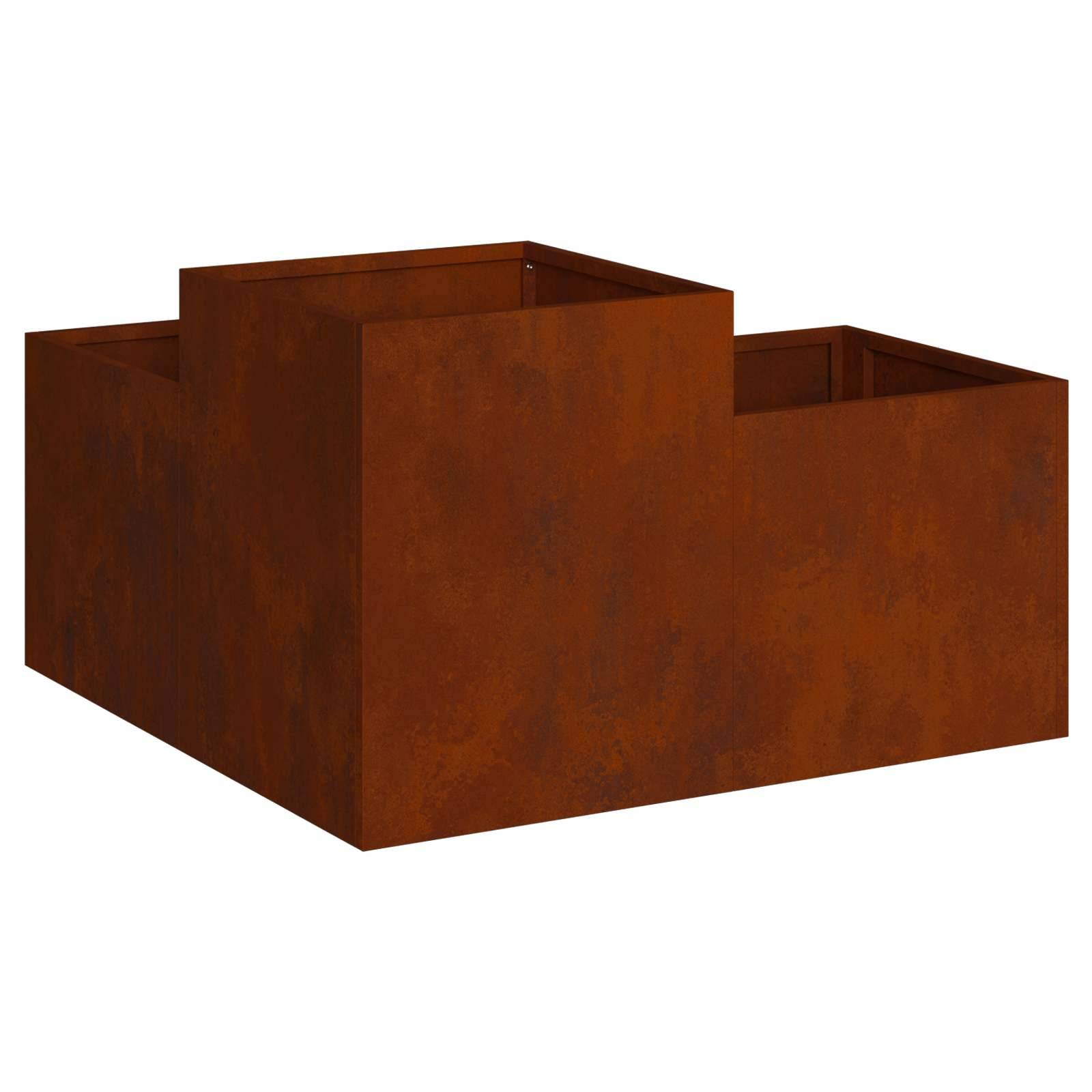 ComfortXL - Grand Carré Potager Acier Corten 100x100 cm Jardin Bac à Fleurs Haut Design Rouillé - ComfortXL Outdoor Living - Image 6