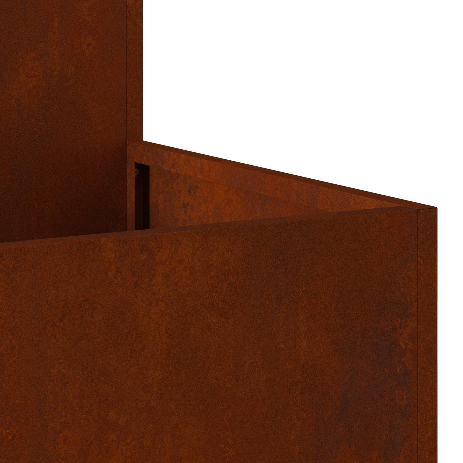 ComfortXL - Grand Carré Potager Acier Corten 100x100 cm Jardin Bac à Fleurs Haut Design Rouillé - ComfortXL Outdoor Living - Image 8