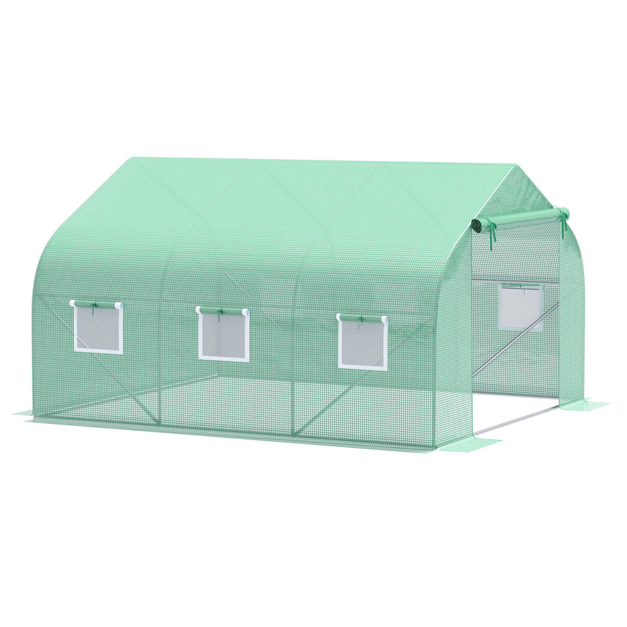 ComfortXL - Serre tunnel acier PE pour potager protection UV anti-intempéries 350x300cm Vert - ComfortXL Outdoor Living - Image 2