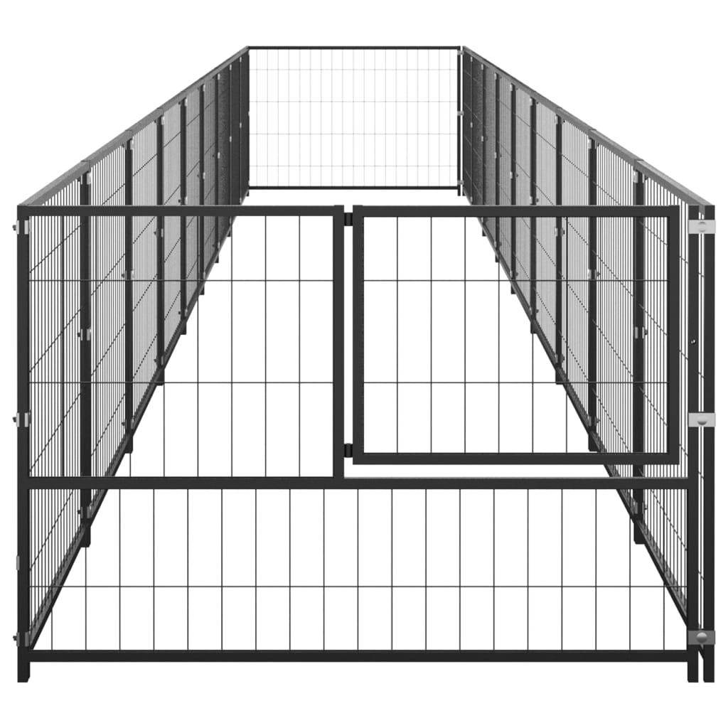 Helloshop26 - Chenil extérieur cage enclos parc animaux chien noir 9 m² acier - Imagen 4