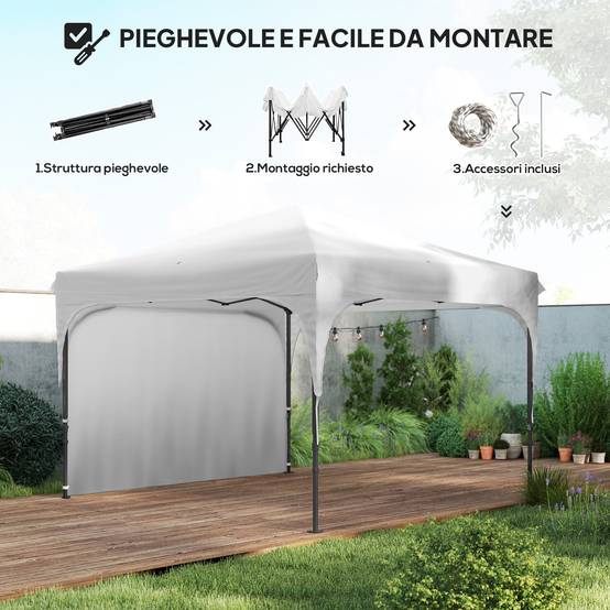 ComfortXL - Tonnelle pliante de jardin acier Oxford toit aéré réglable en hauteur 3x3m blanc - ComfortXL Outdoor Living - Image 7