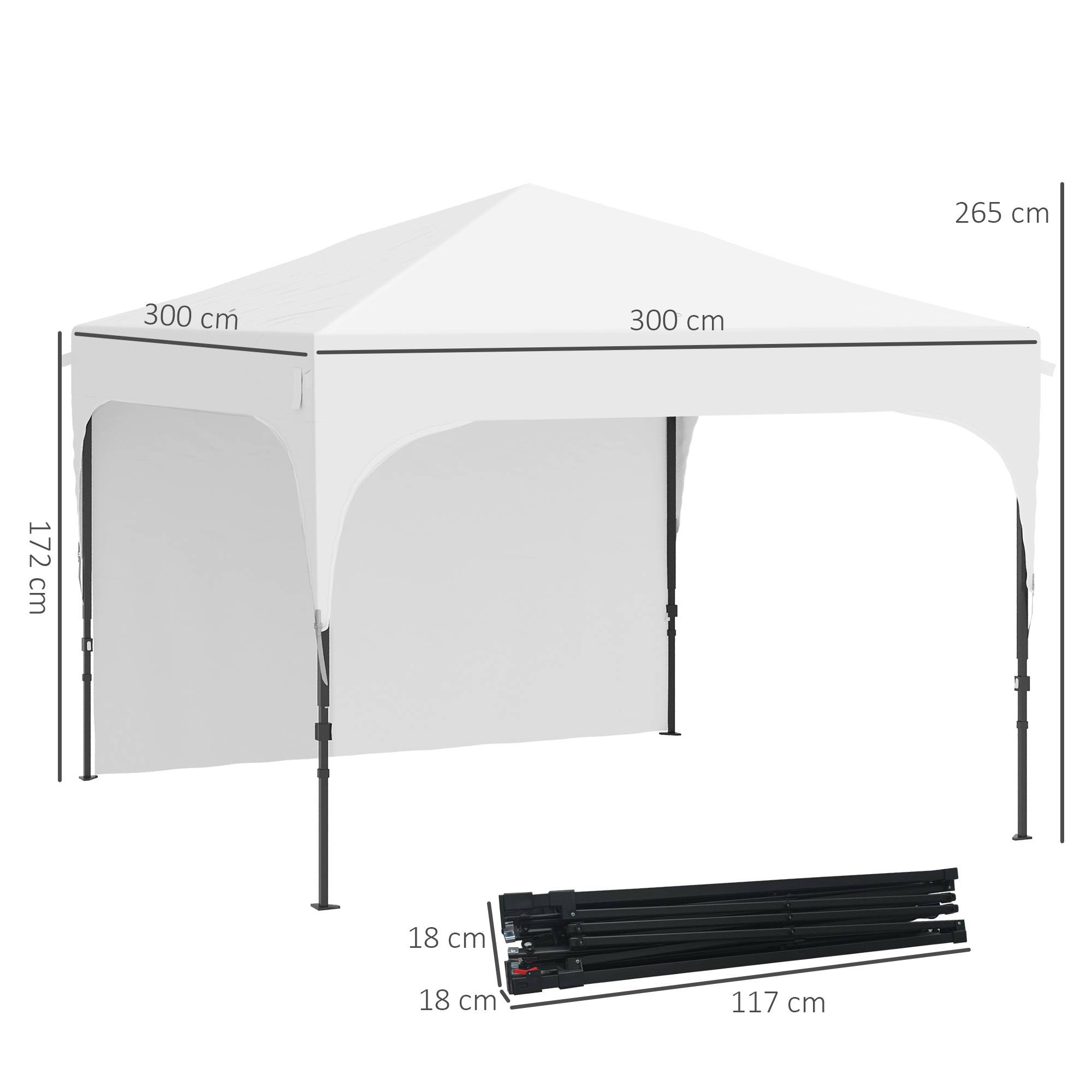 ComfortXL - Tonnelle pliante de jardin acier Oxford toit aéré réglable en hauteur 3x3m blanc - ComfortXL Outdoor Living - Image 5