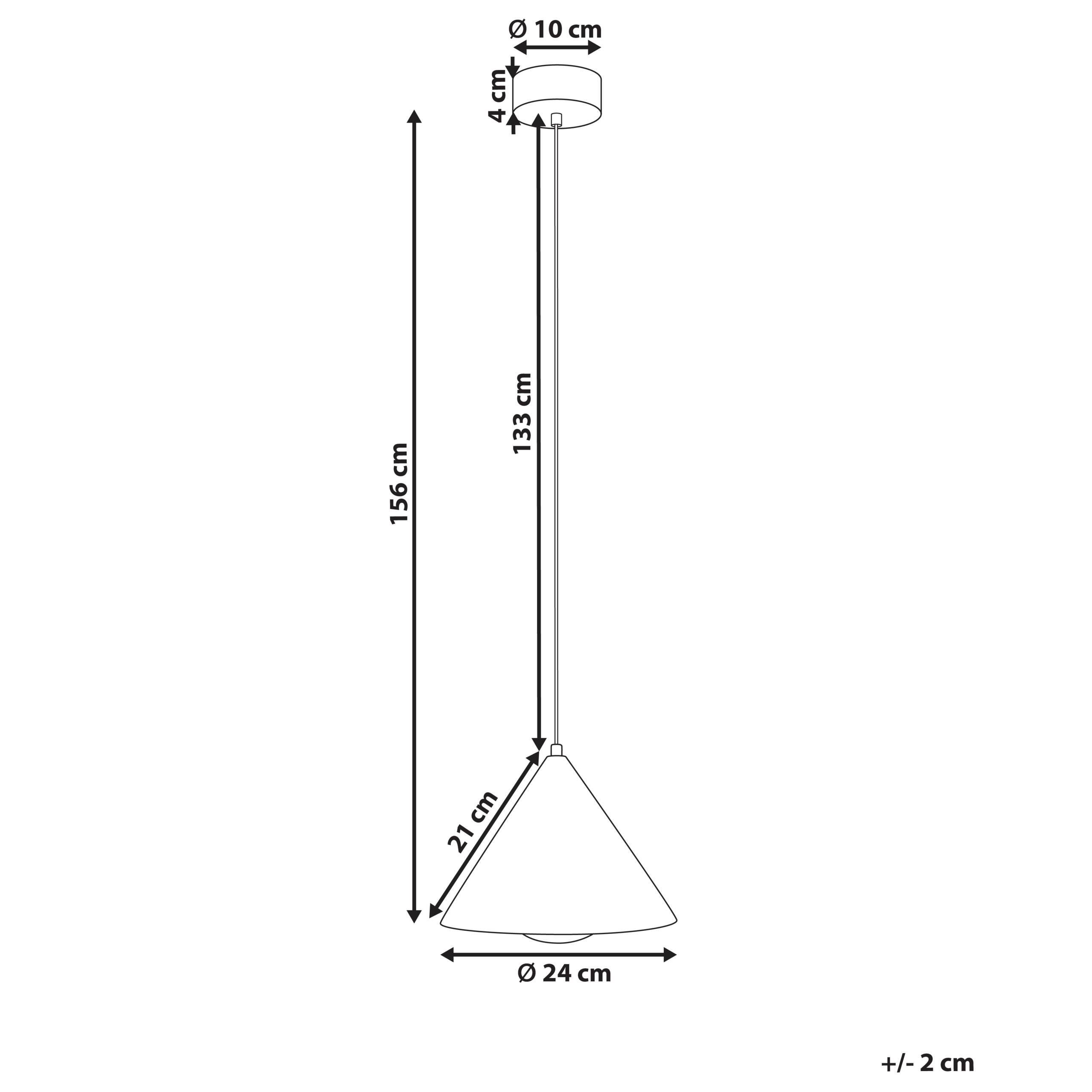 Beliani - Lampe suspension Métal Blanc LEYRE - 24x24x156- Beliani - Image 3