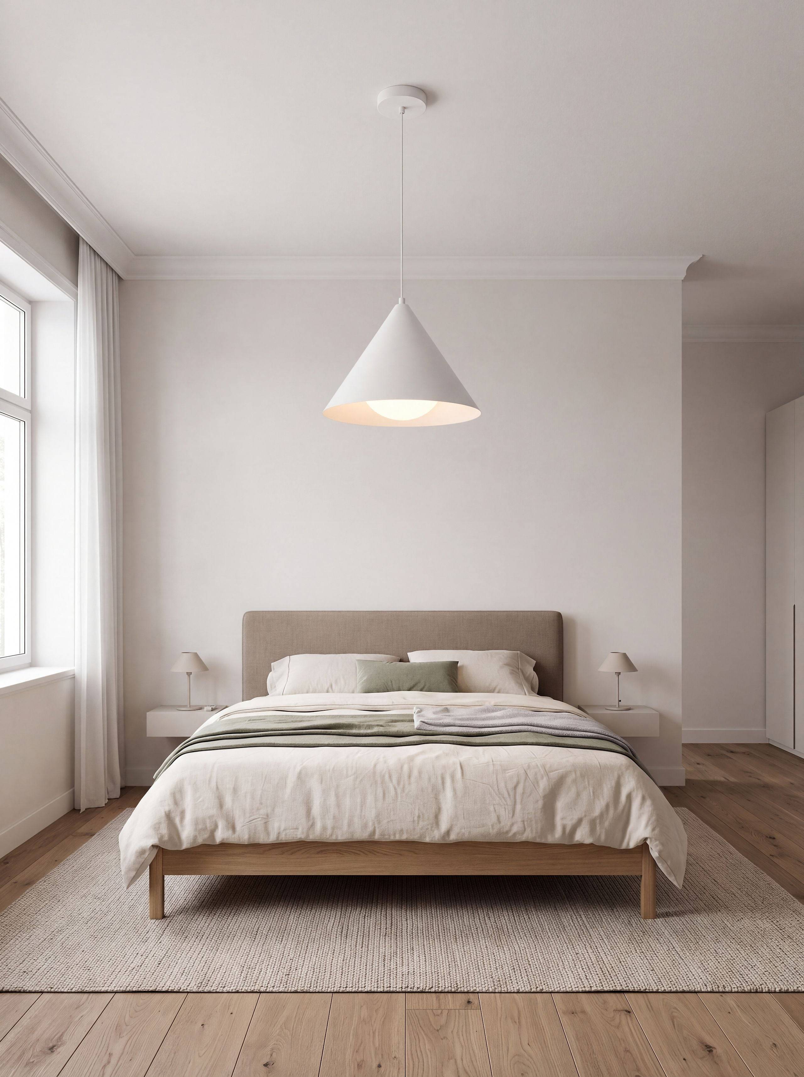 Beliani - Lampe suspension Métal Blanc LEYRE - 24x24x156- Beliani - Image 1