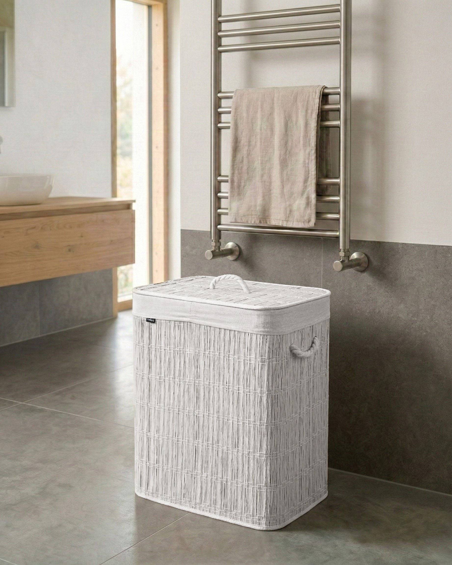 Beliani - Paniers à linge Matière synthétique Blanc ARRAIAS - 52x32x60- Beliani - Image 1