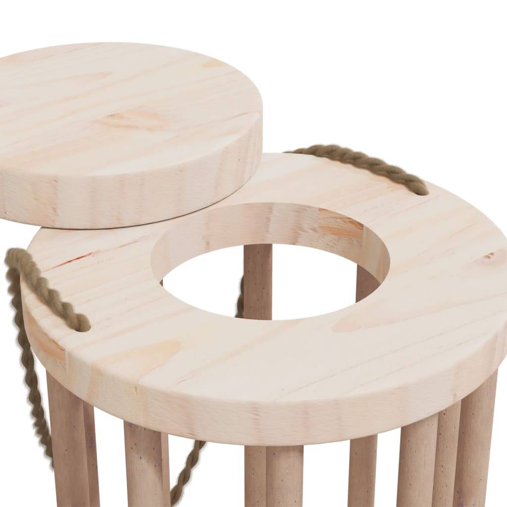 Distributeur Foin Lapin Bois Sapin Rond 15x25,5cm Naturel - ComfortXL Outdoor Living - Image 6