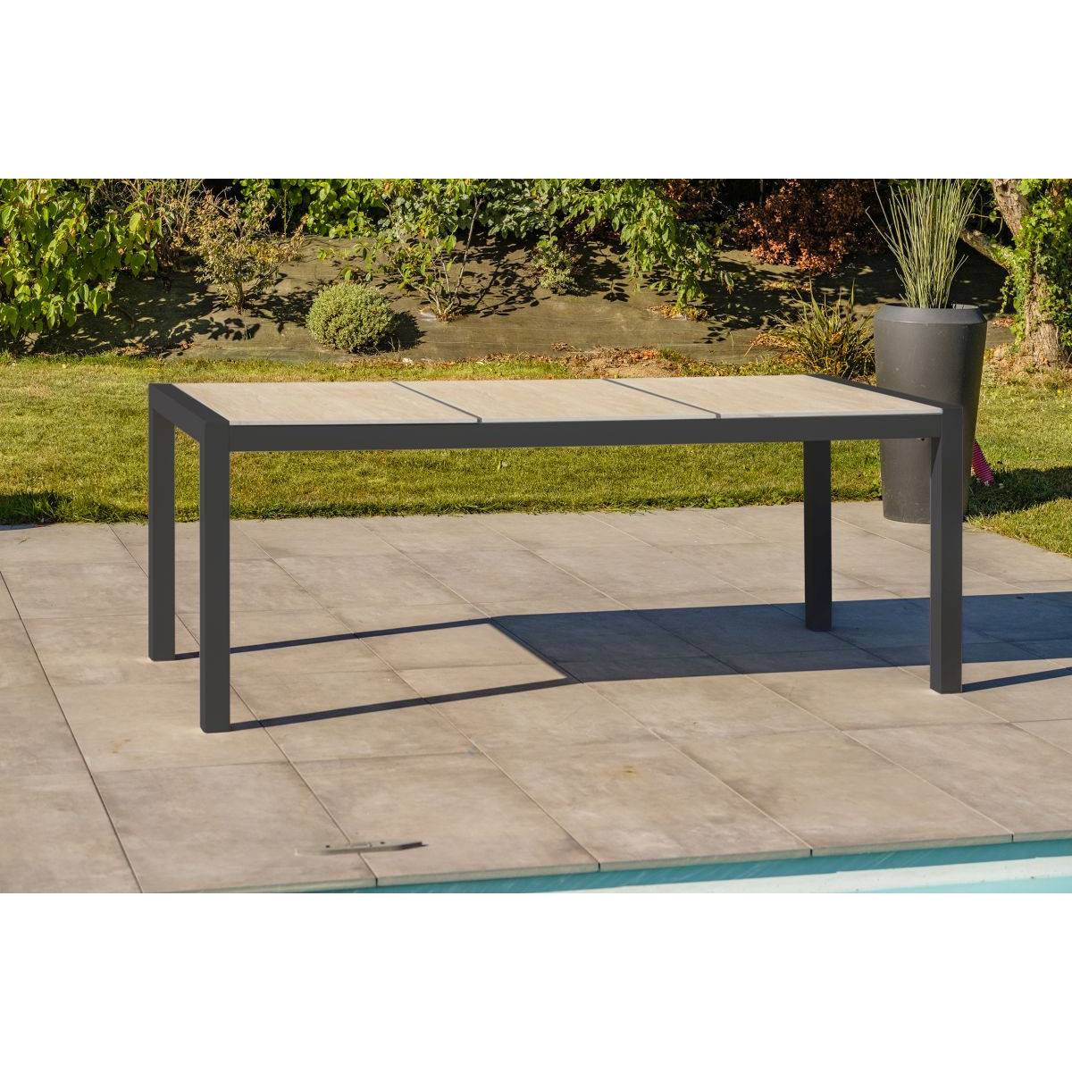 Dcb Garden - Table Jardin Venise Céramique Et Aluminium Gris Anthracite - Dcb Groupe - Decochine - Image 6