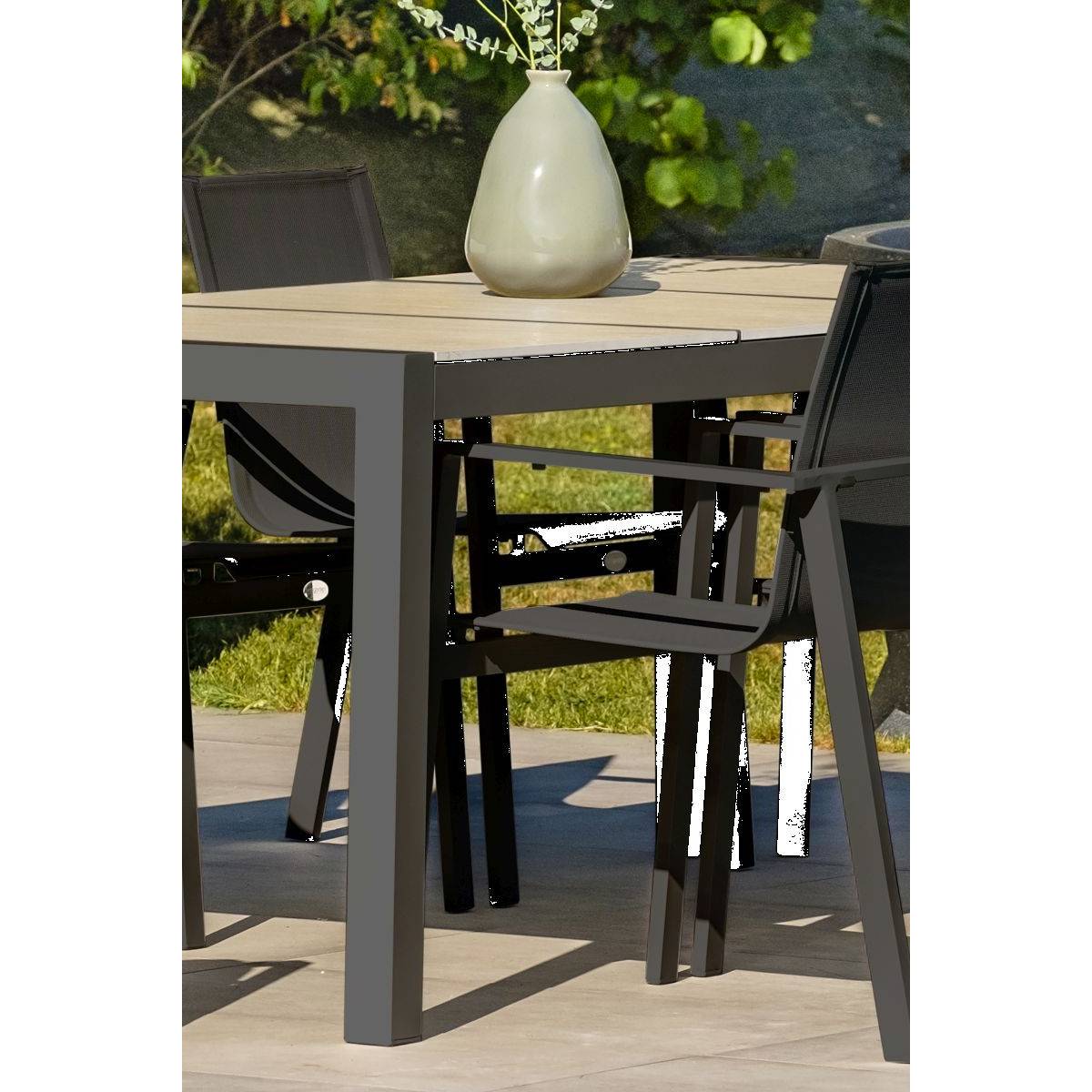 Dcb Garden - Table Jardin Venise Céramique Et Aluminium Gris Anthracite - Dcb Groupe - Decochine - Image 2