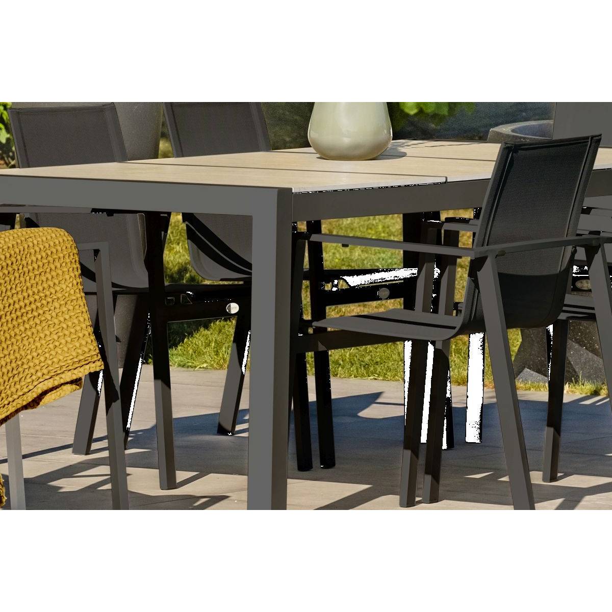 Dcb Garden - Table Jardin Venise Céramique Et Aluminium Gris Anthracite - Dcb Groupe - Decochine - Image 4