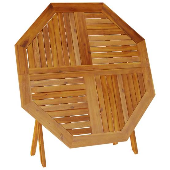 Grande Table de Jardin Ronde Pliante Ø110cm en Bois d'Acacia Massif, pour 4-6 Personnes – ComfortXL Outdoor Living - Image 8